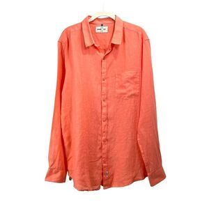Spykar Actif‎ 100% linen shirt Size XL coral orange